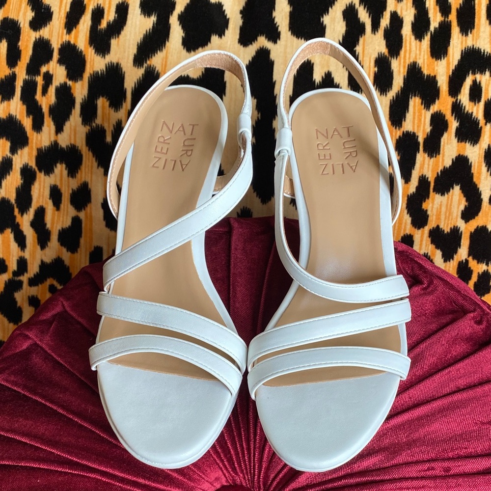 Naturalizer Brenta Strappy White Sandals